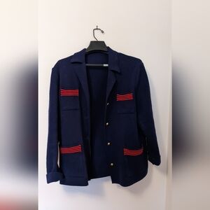 Navy vintage sailor style cardigan